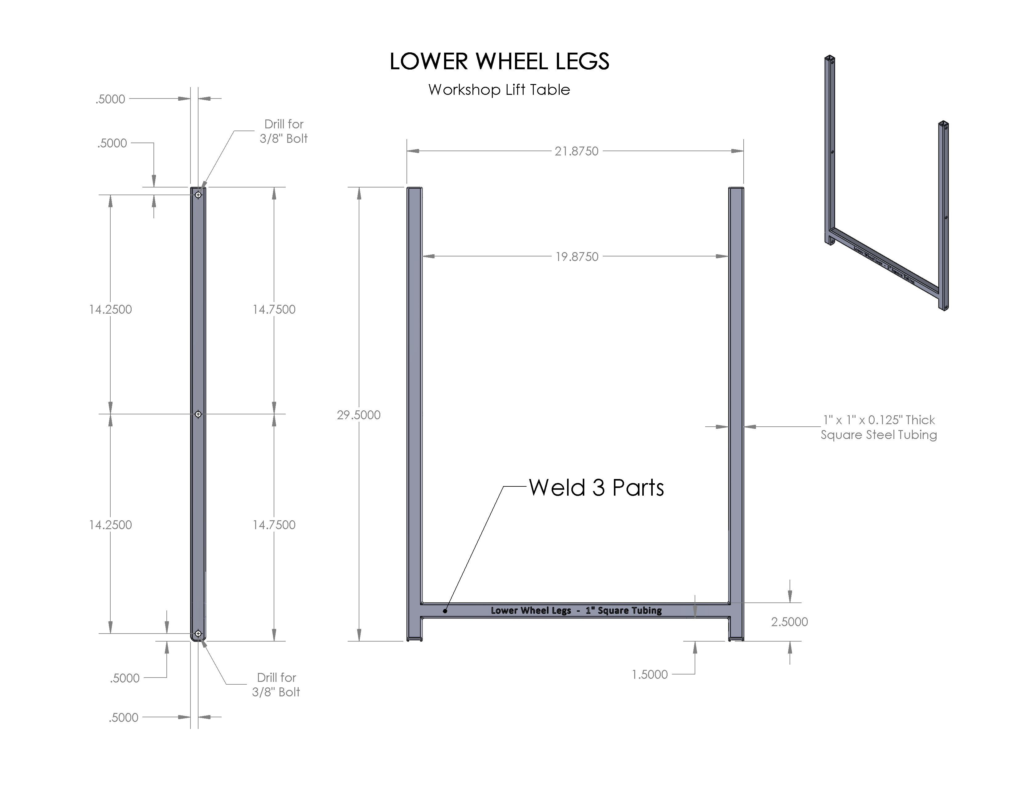 DIY Lift Table自制升降台模型3D图纸 Solidworks设计(1)